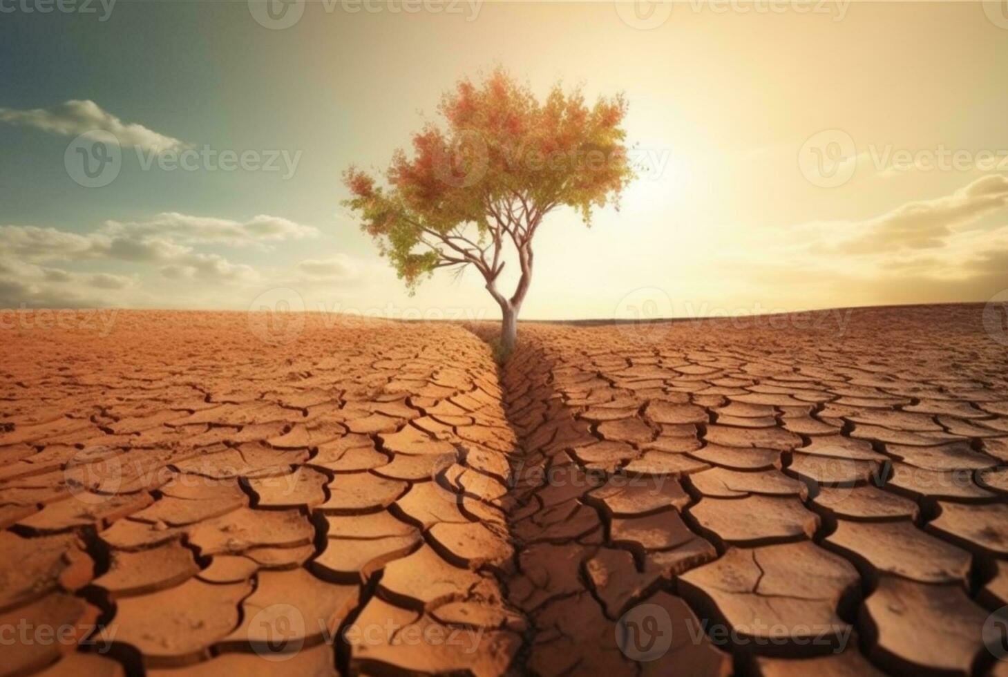 Climate Change Tree on Drought Ridden Land Generative AI 30452210 Climate Change Tree on Drought Ridden Land Generative AI 30452210