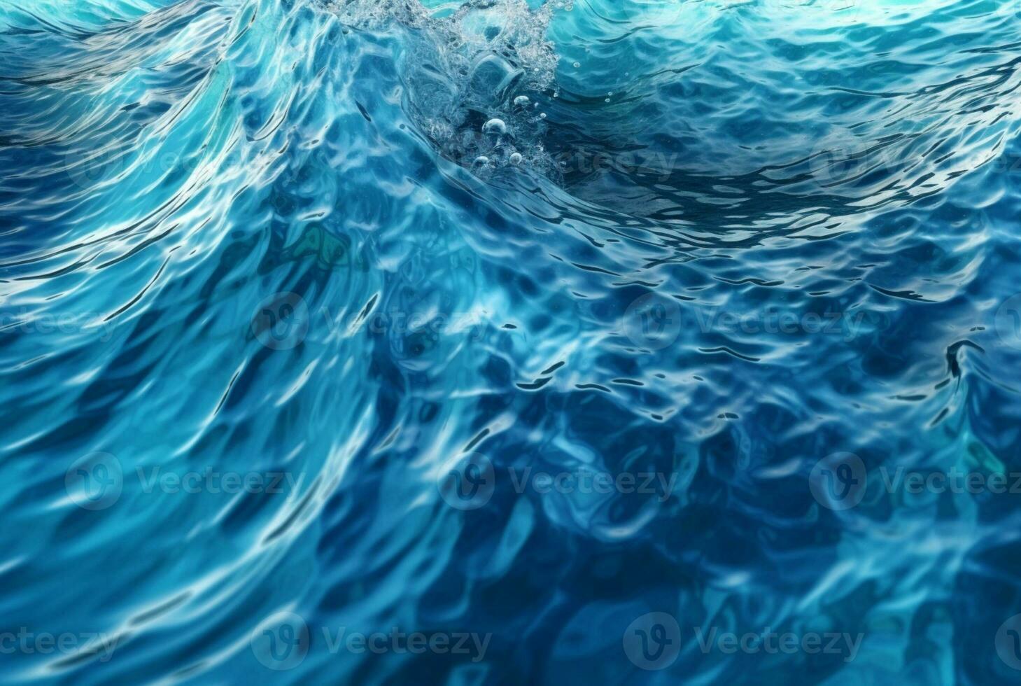 beautiful blue waves water background. generative ai photo
