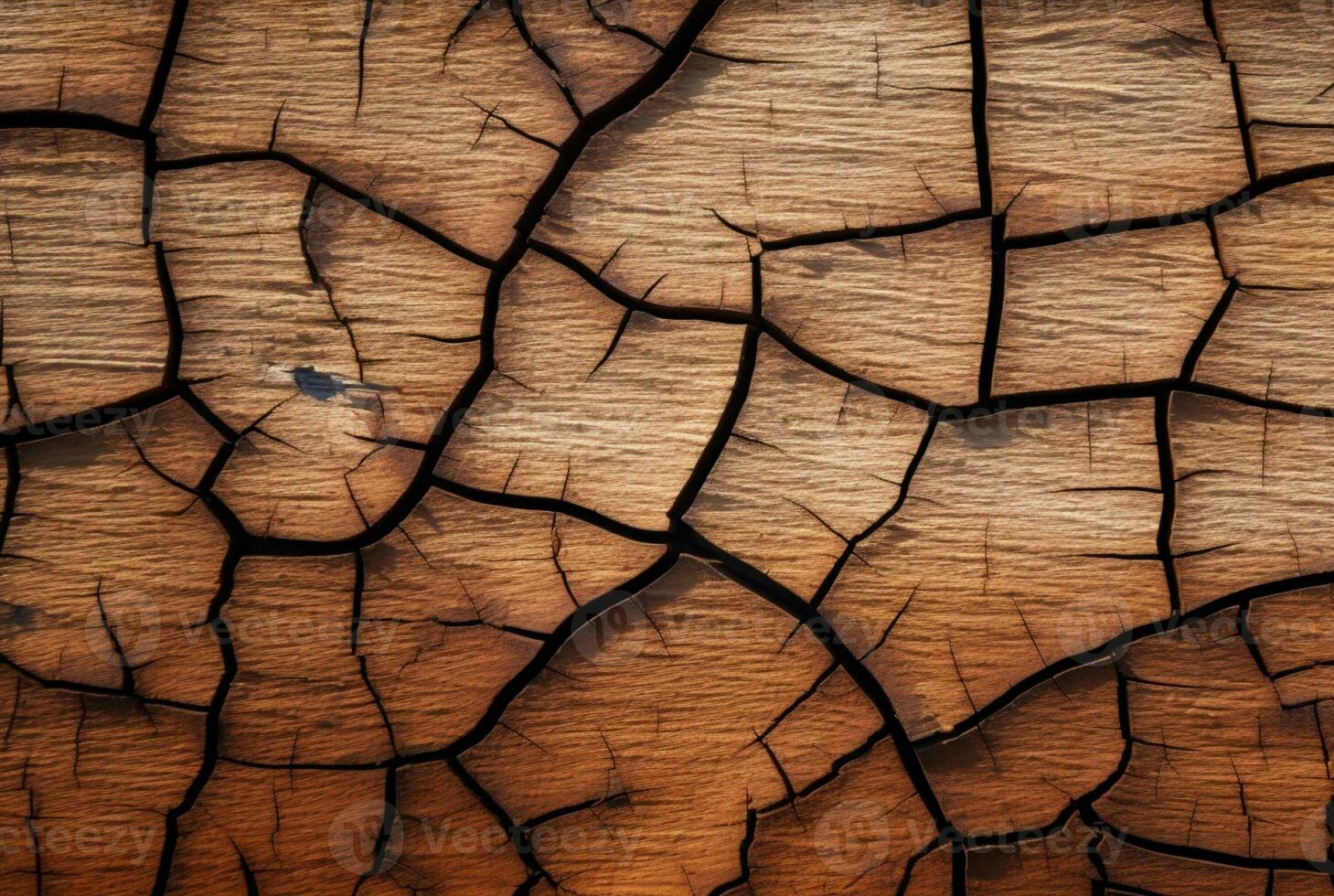 Cracked vintage wood texture background. generative AI photo