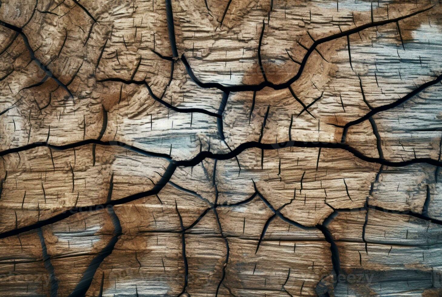 Cracked vintage wood texture background. generative AI photo