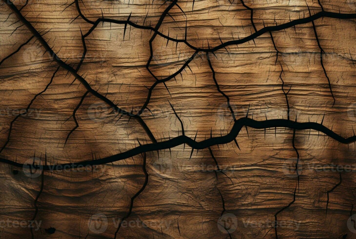 Cracked vintage wood texture background. generative AI photo