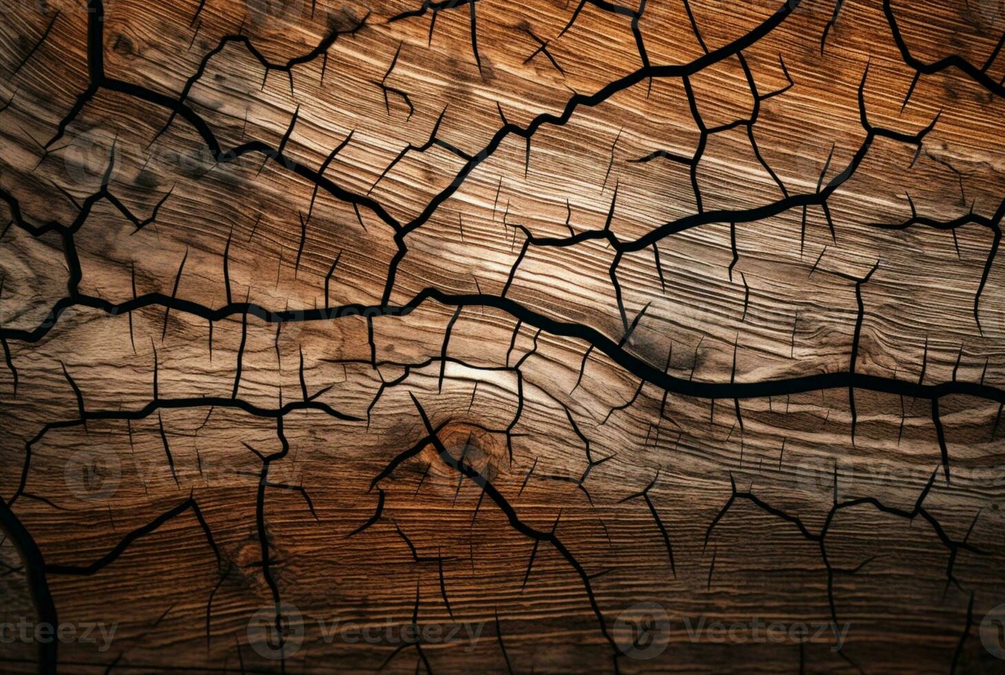 Cracked vintage wood texture background. generative AI photo