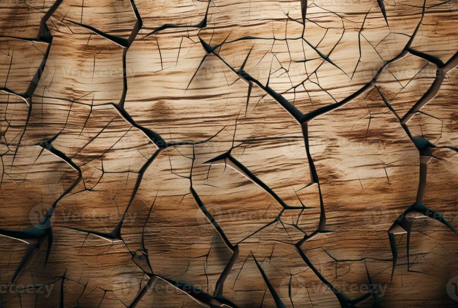 Cracked vintage wood texture background. generative AI photo