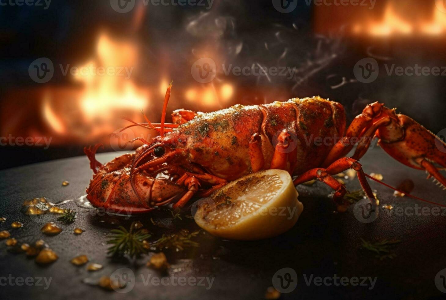 Delicious grilled lobster ready to eat. generative ai photo