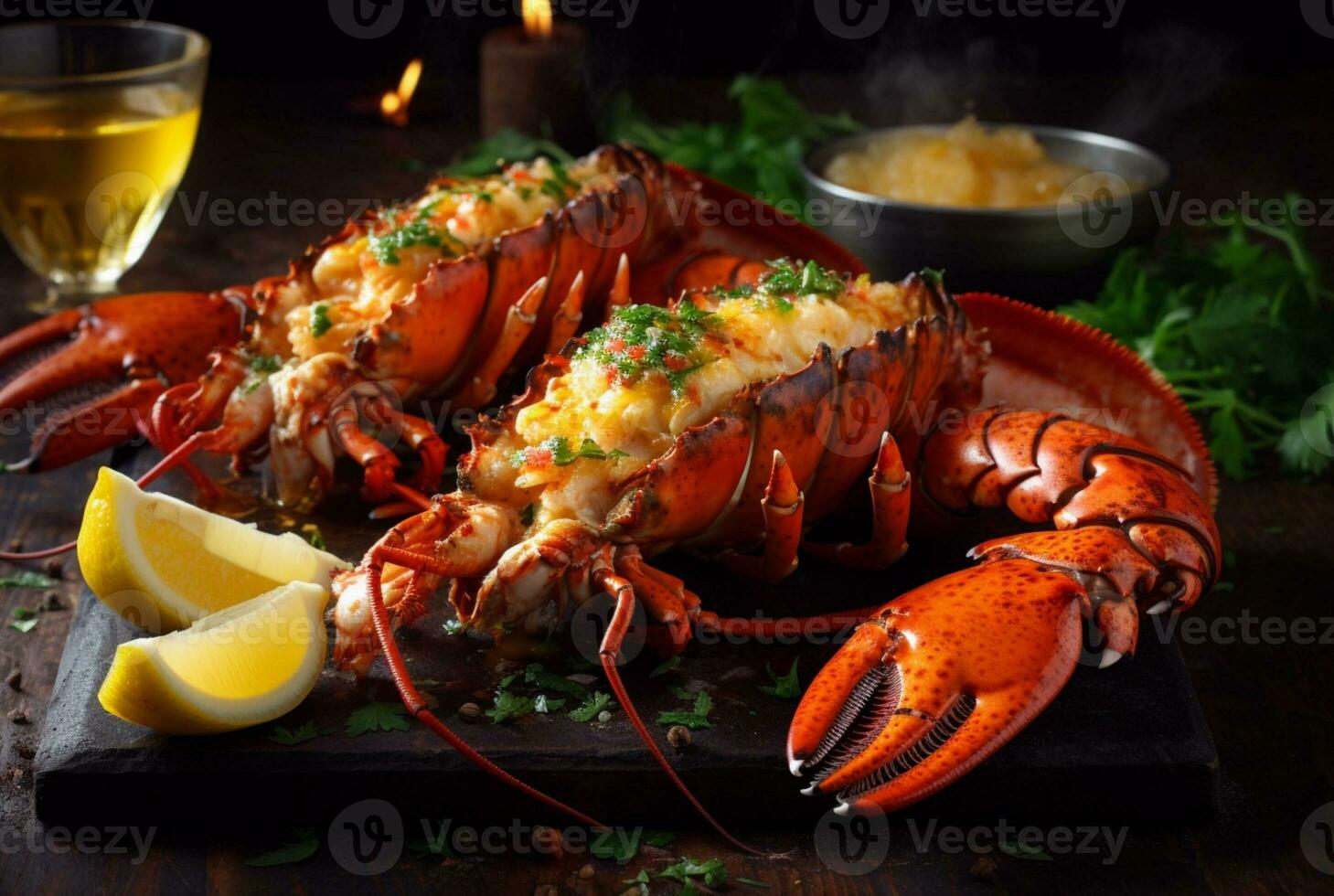 Delicious grilled lobster ready to eat. generative ai photo