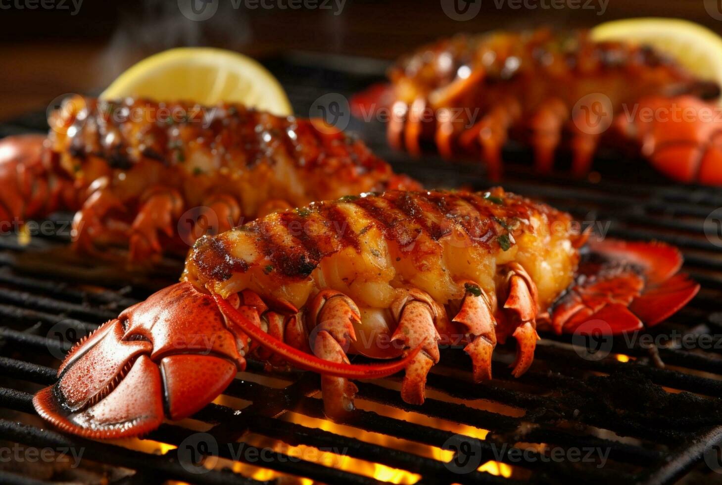 Delicious grilled lobster ready to eat. generative ai photo