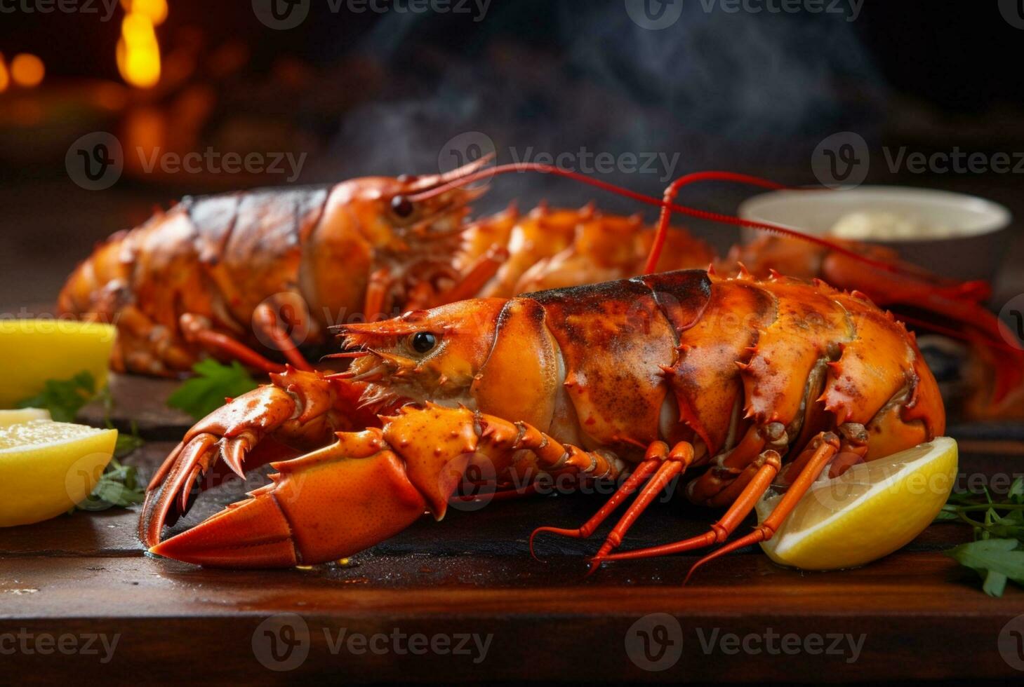 Delicious grilled lobster ready to eat. generative ai photo