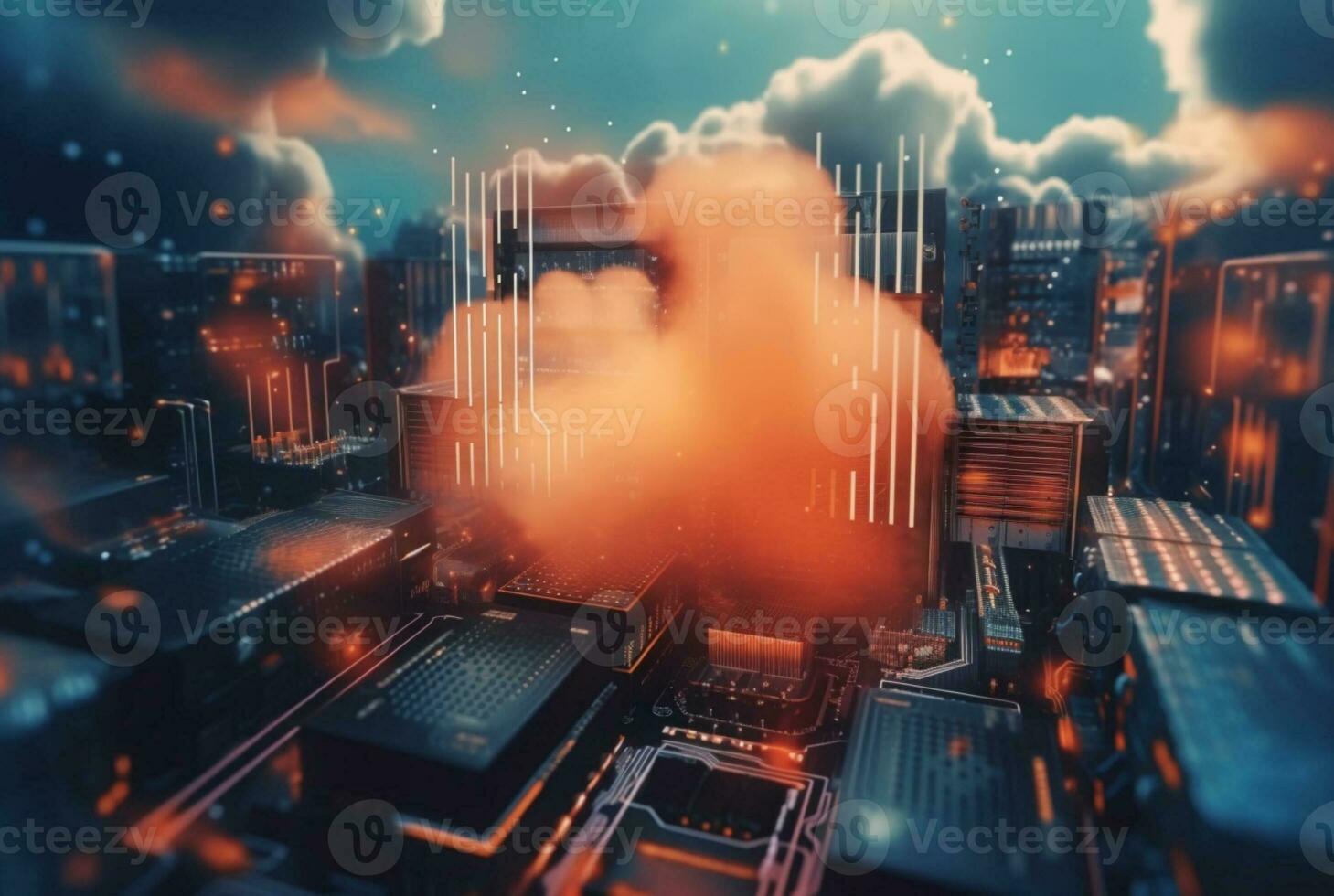 cloud computing technology. generative ai photo