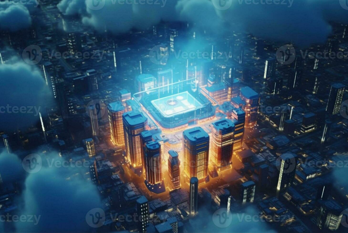 cloud computing technology. generative ai photo