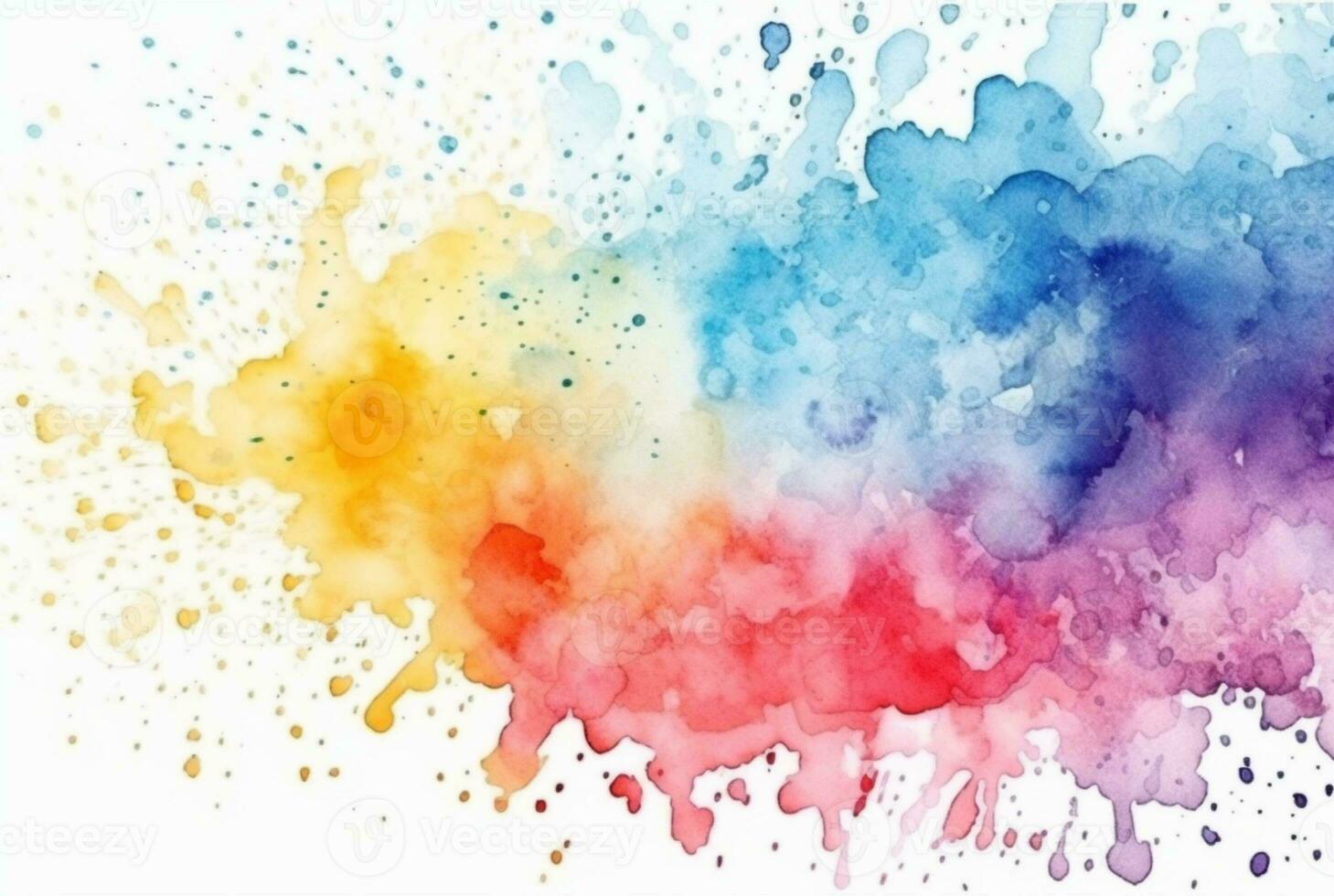 colorful watercolor isolated white background. generative aii photo