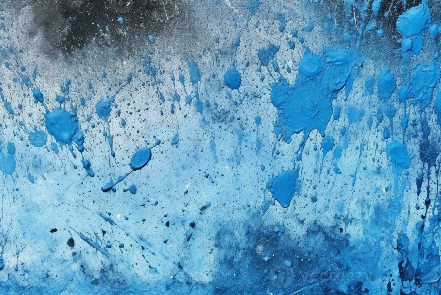 Blue cement texture background with watercolor splashes. generative ai photo