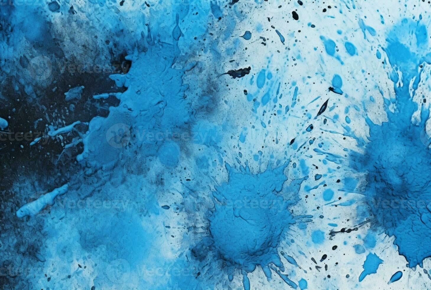Blue cement texture background with watercolor splashes. generative ai photo