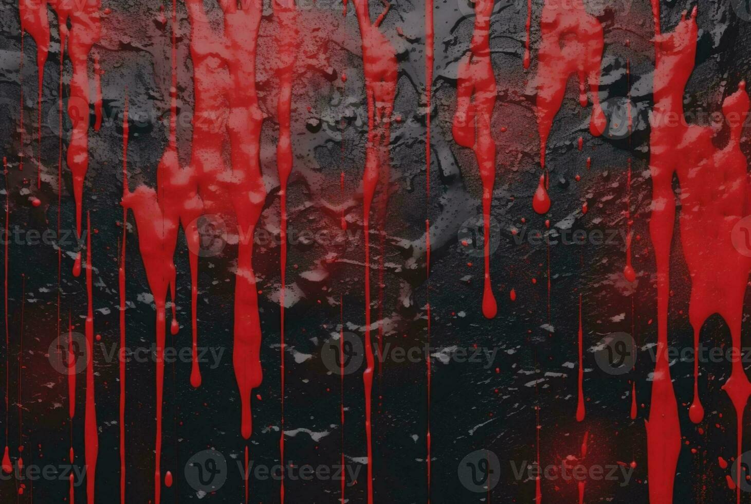 black cement texture background with red watercolor drips or splashes. generative ai photo