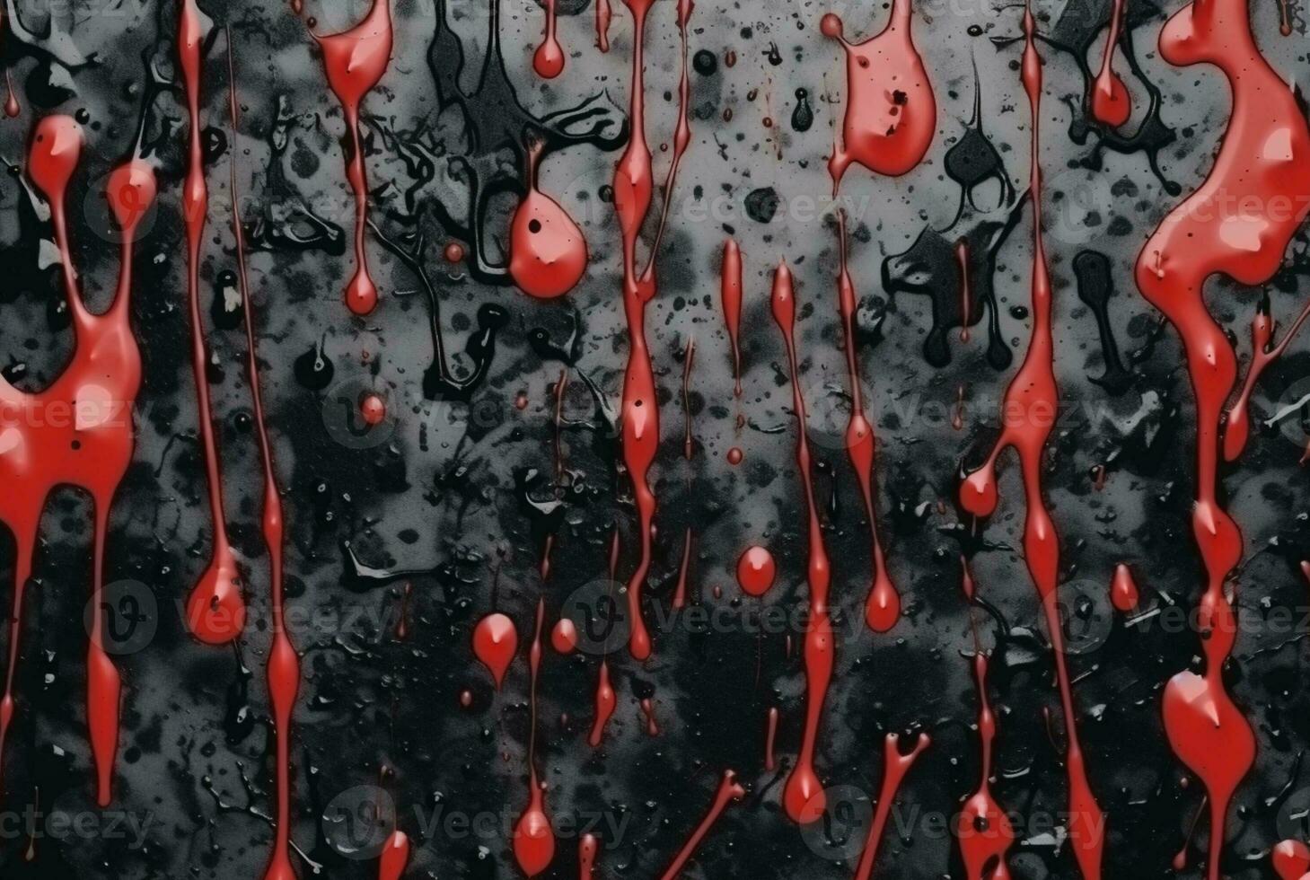 black cement texture background with red watercolor drips or splashes. generative ai photo