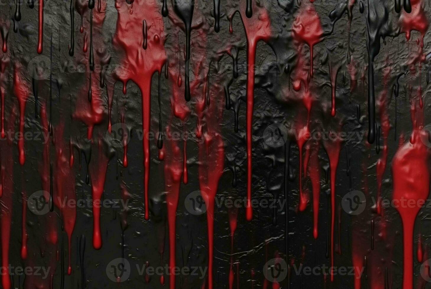black cement texture background with red watercolor drips or splashes. generative ai photo
