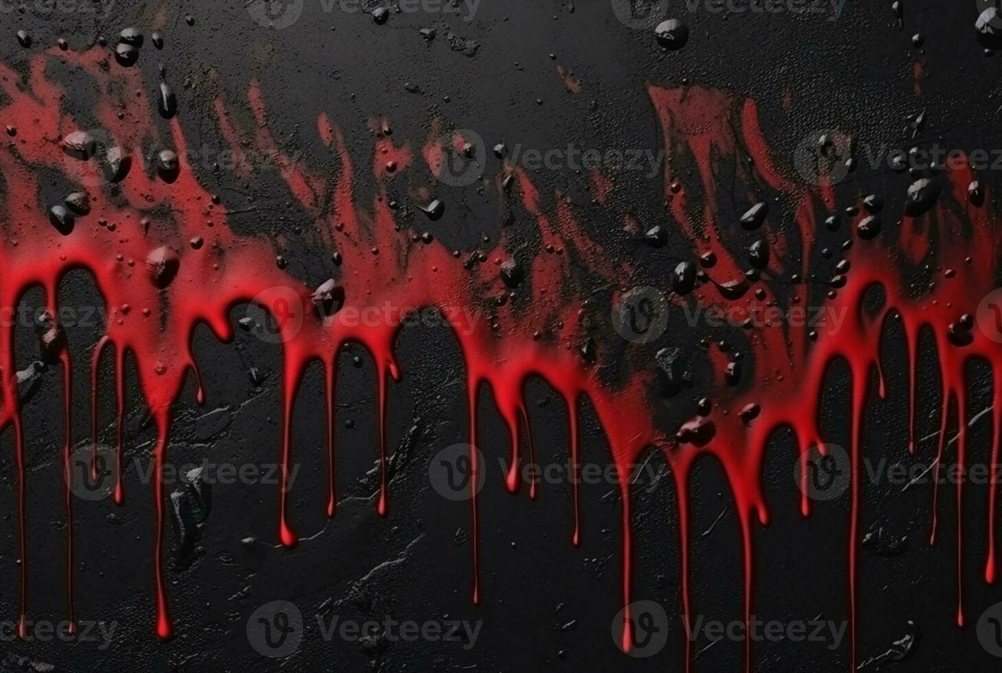 black cement texture background with red watercolor drips or splashes. generative ai photo