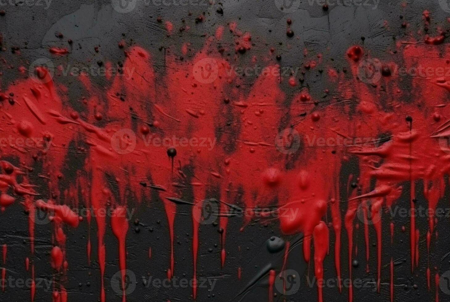 black cement texture background with red watercolor drips or splashes. generative ai photo