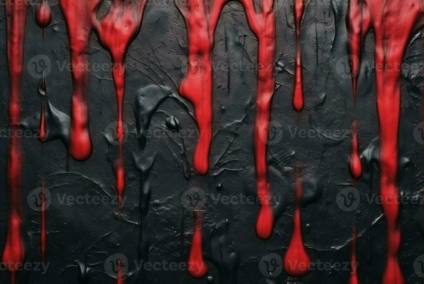 black cement texture background with red watercolor drips or splashes. generative ai photo