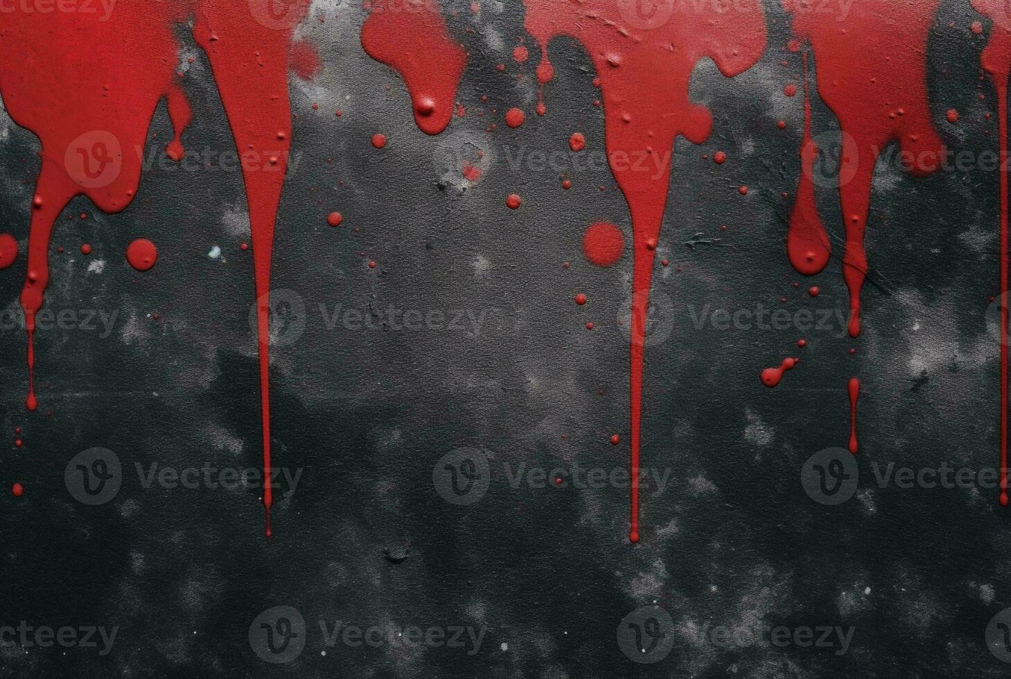 black cement texture background with red watercolor drips or splashes. generative ai photo