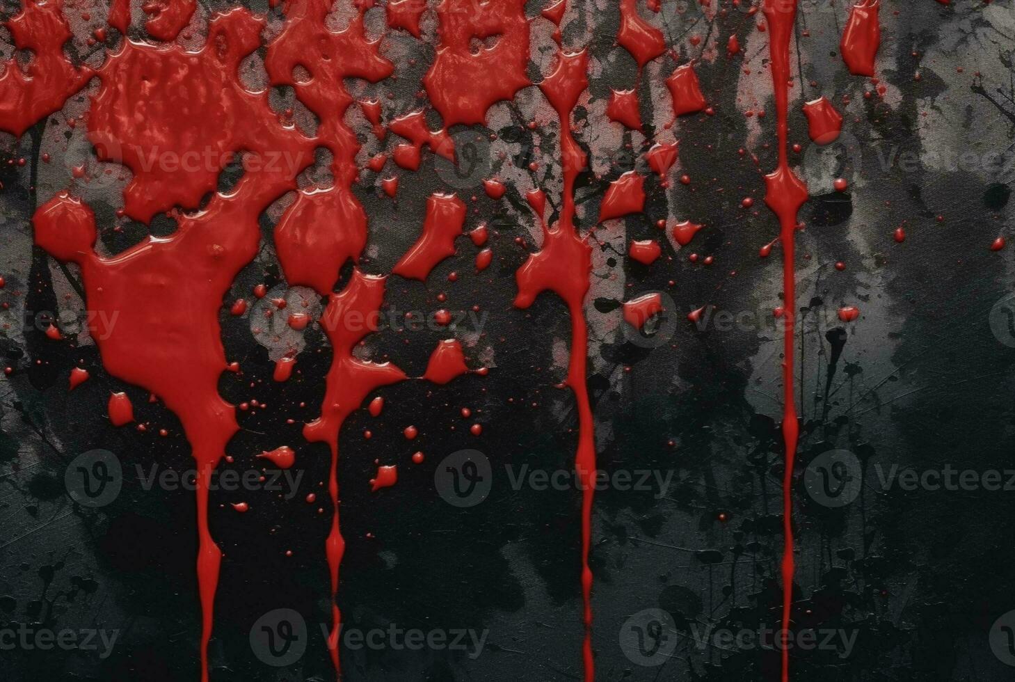 black cement texture background with red watercolor drips or splashes. generative ai photo