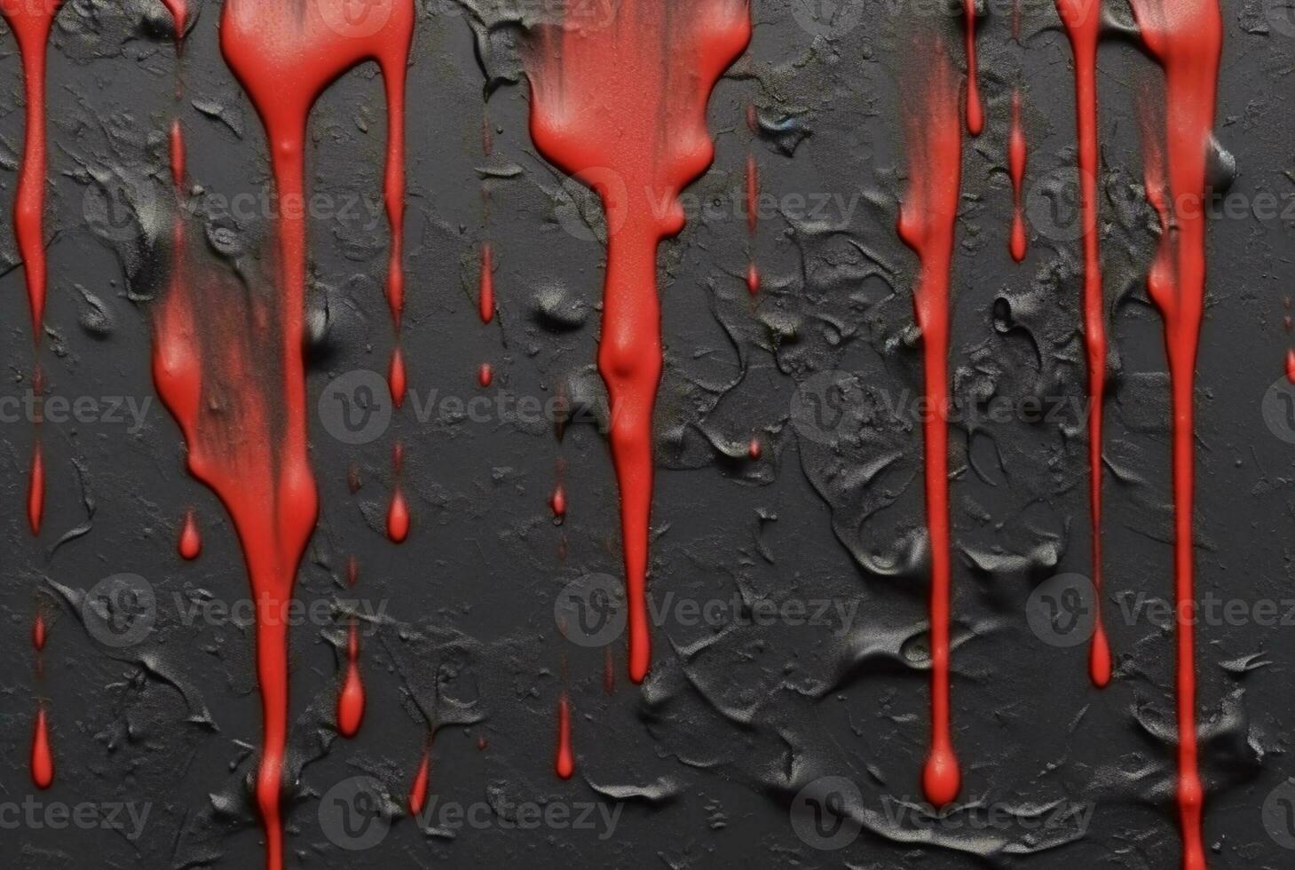 black cement texture background with red watercolor drips or splashes. generative ai photo