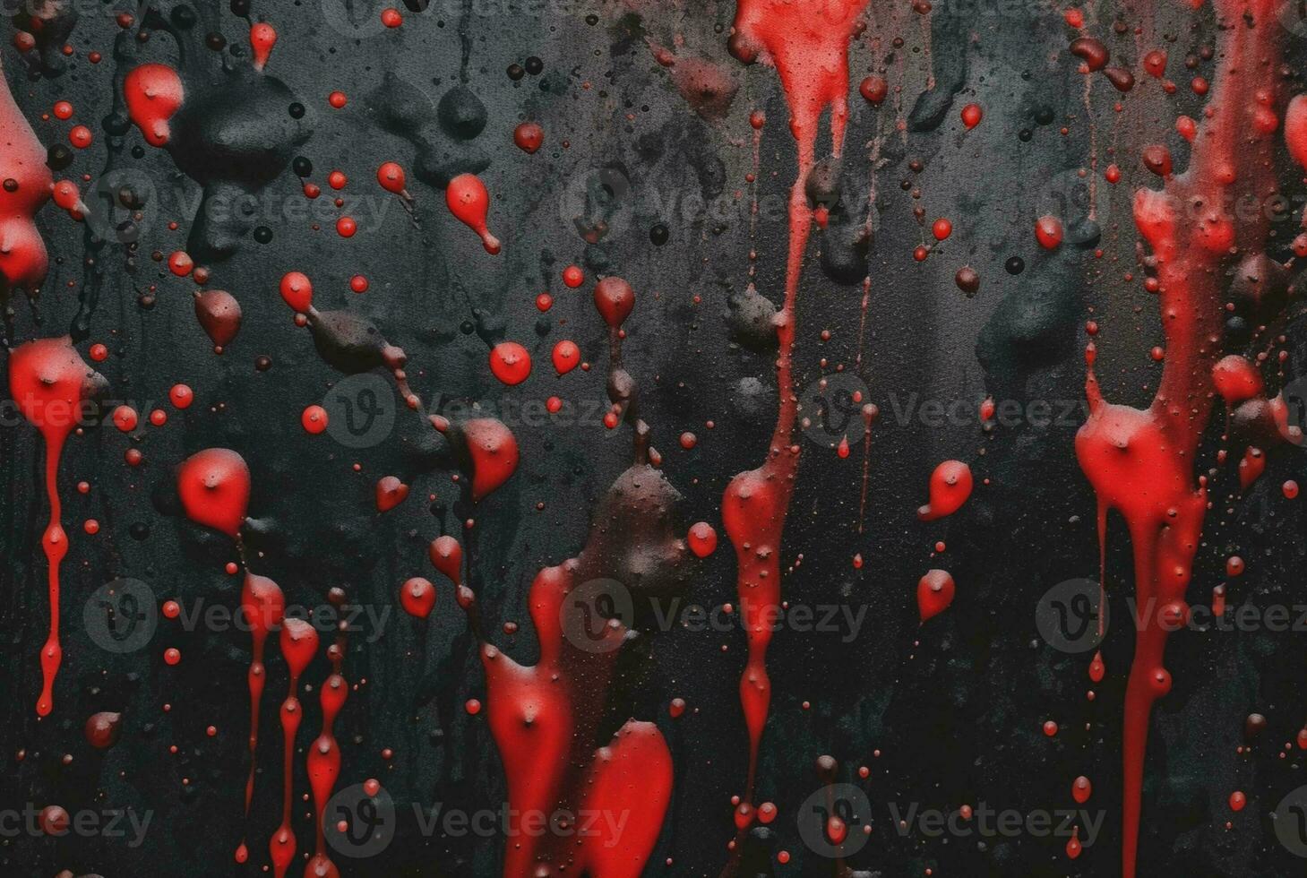 black cement texture background with red watercolor drips or splashes. generative ai photo