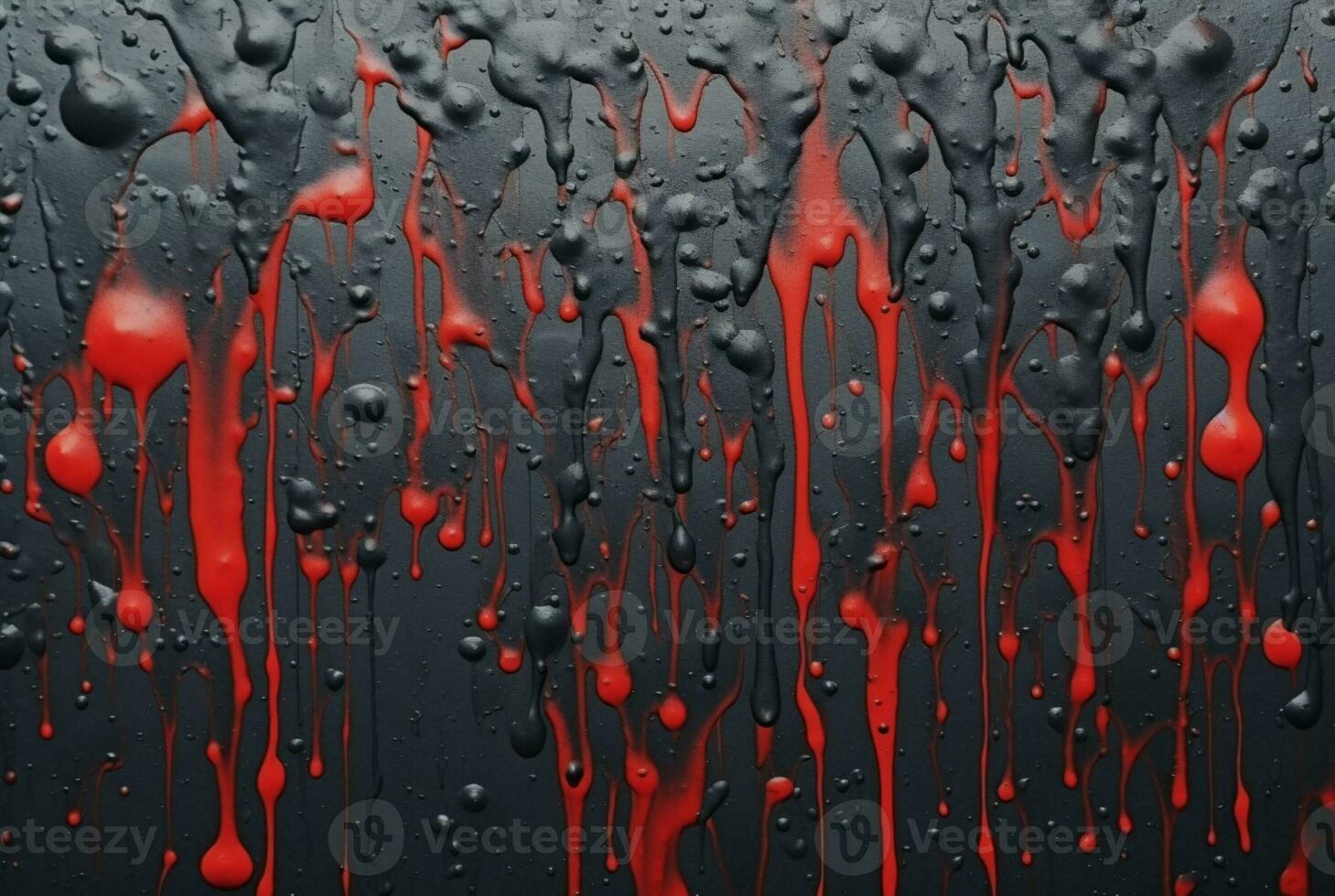 black cement texture background with red watercolor drips or splashes. generative ai photo