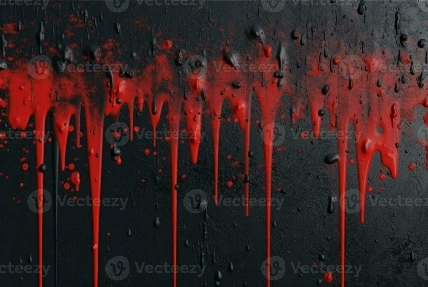 black cement texture background with red watercolor drips or splashes. generative ai photo