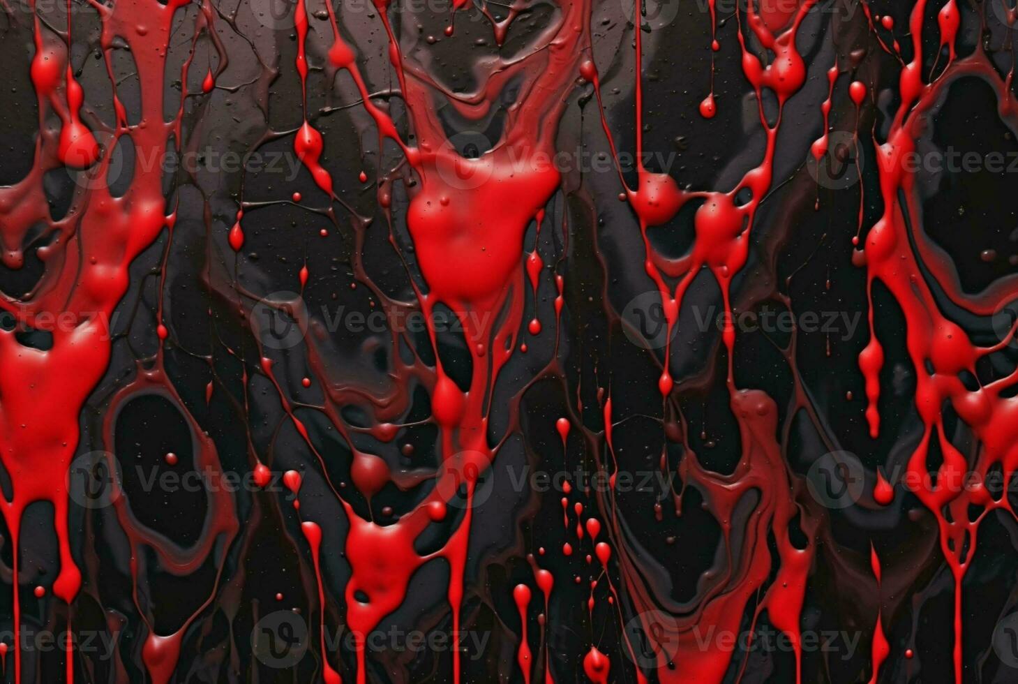 black cement texture background with red watercolor drips or splashes. generative ai photo