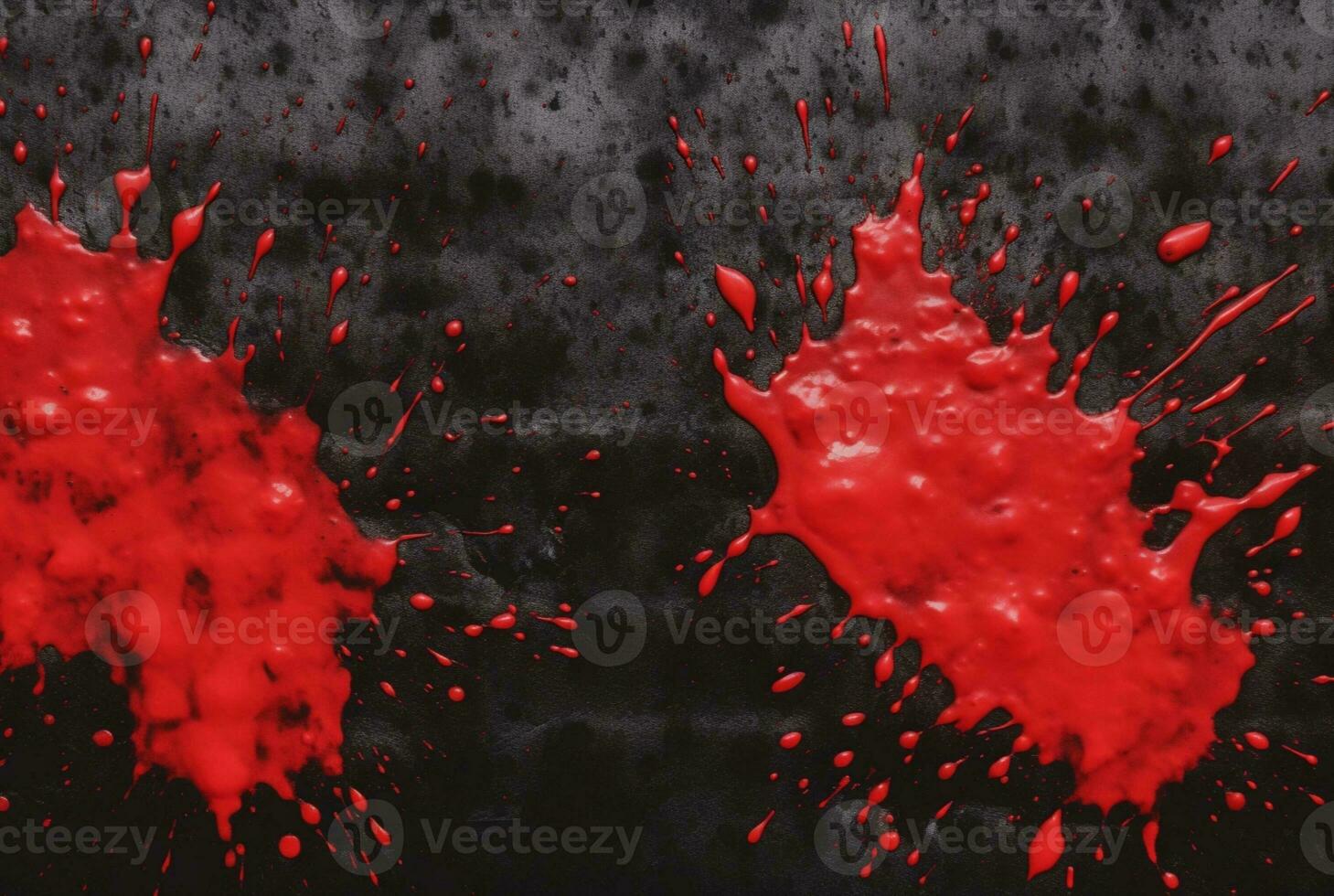 black cement texture background with red watercolor drips or splashes. generative ai photo