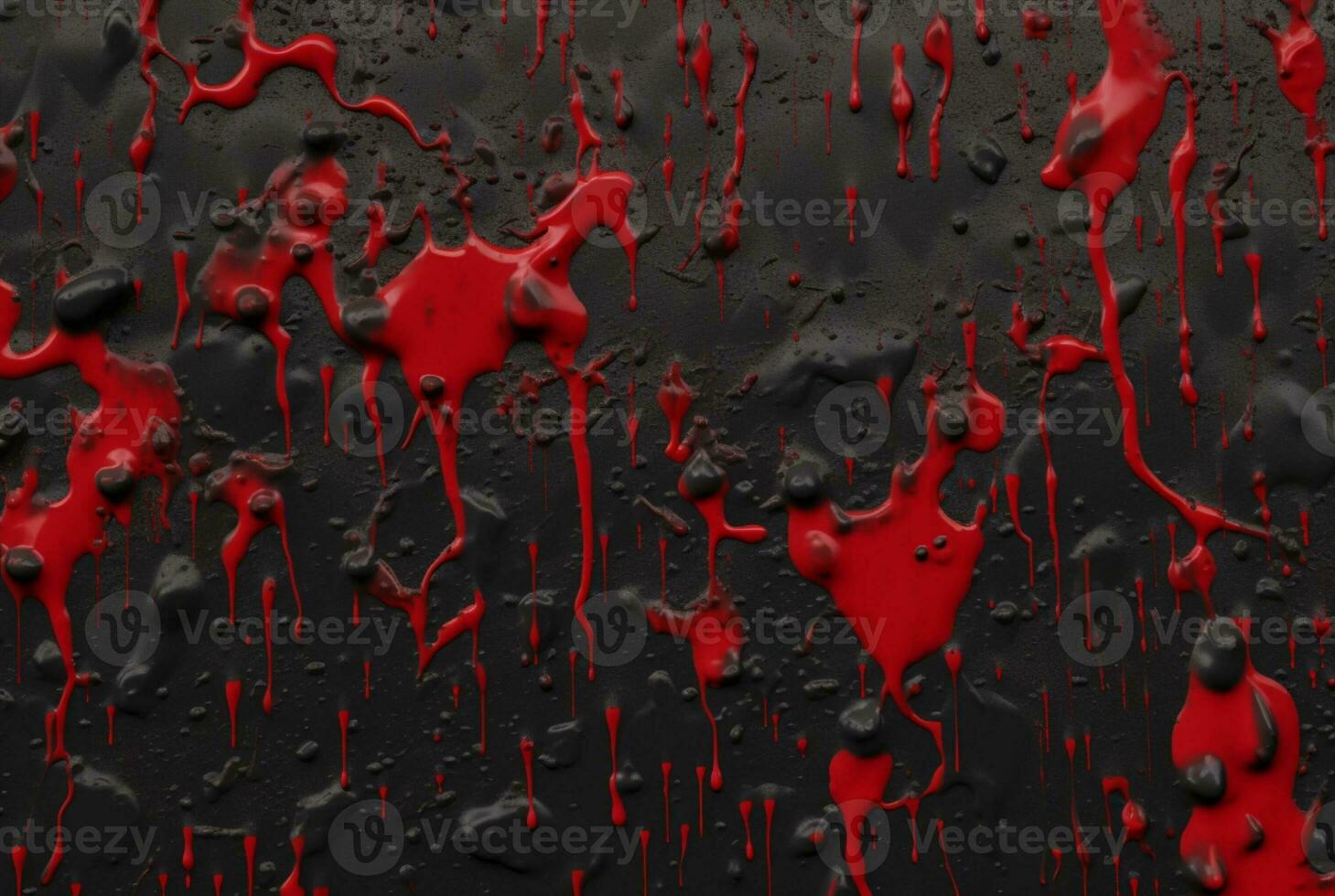 black cement texture background with red watercolor drips or splashes. generative ai photo