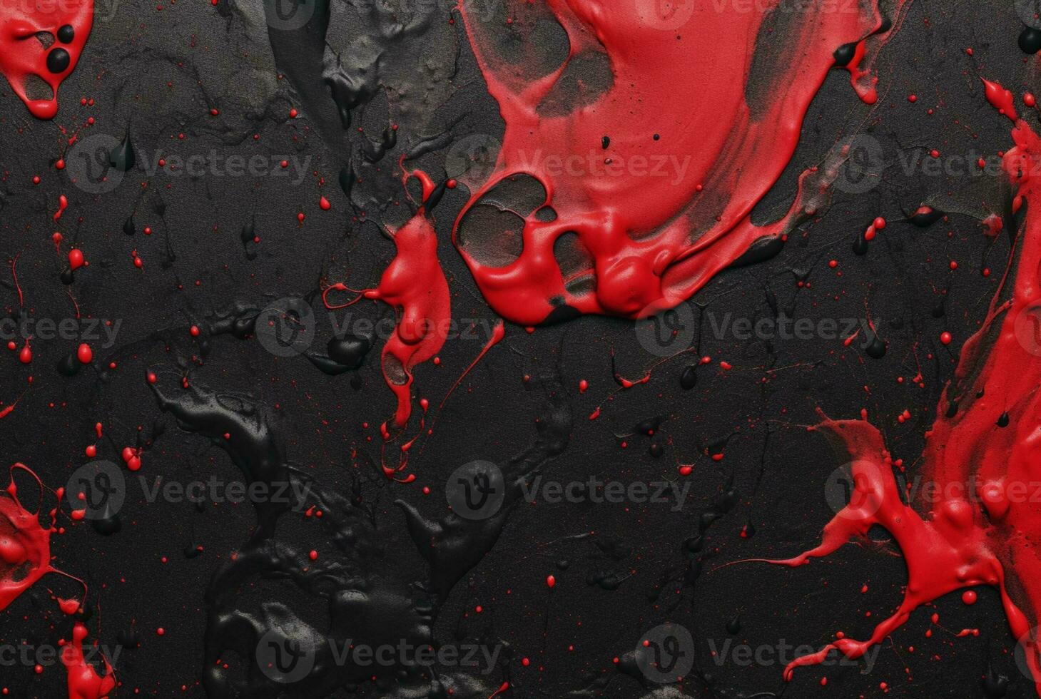 black cement texture background with red watercolor drips or splashes. generative ai photo