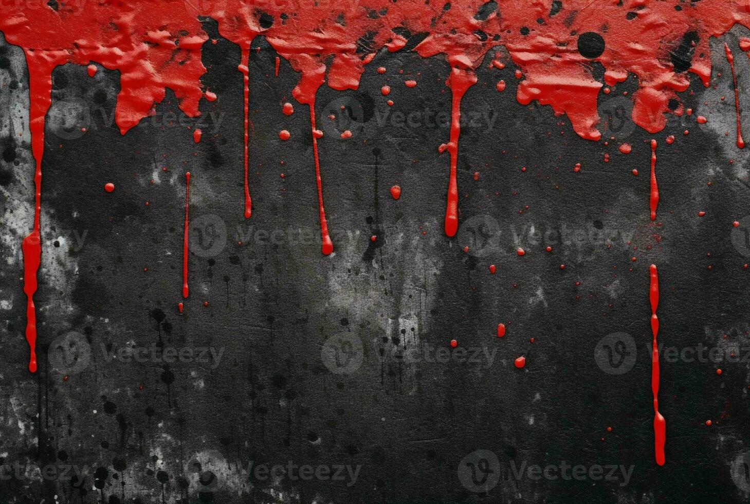 black cement texture background with red watercolor drips or splashes. generative ai photo