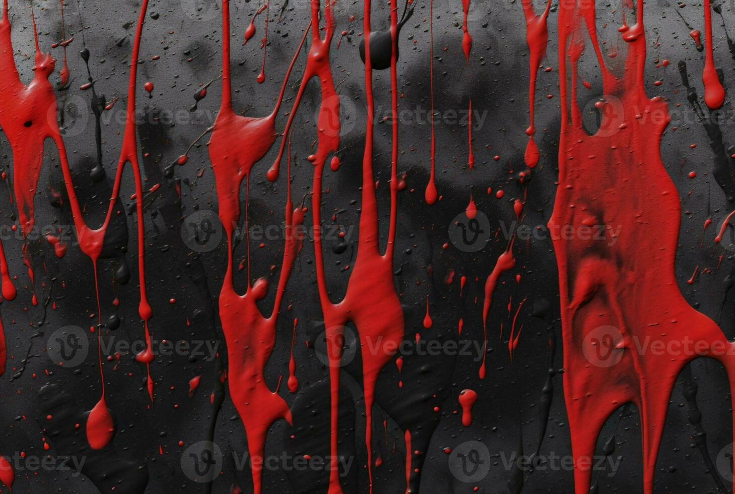 black cement texture background with red watercolor drips or splashes. generative ai photo