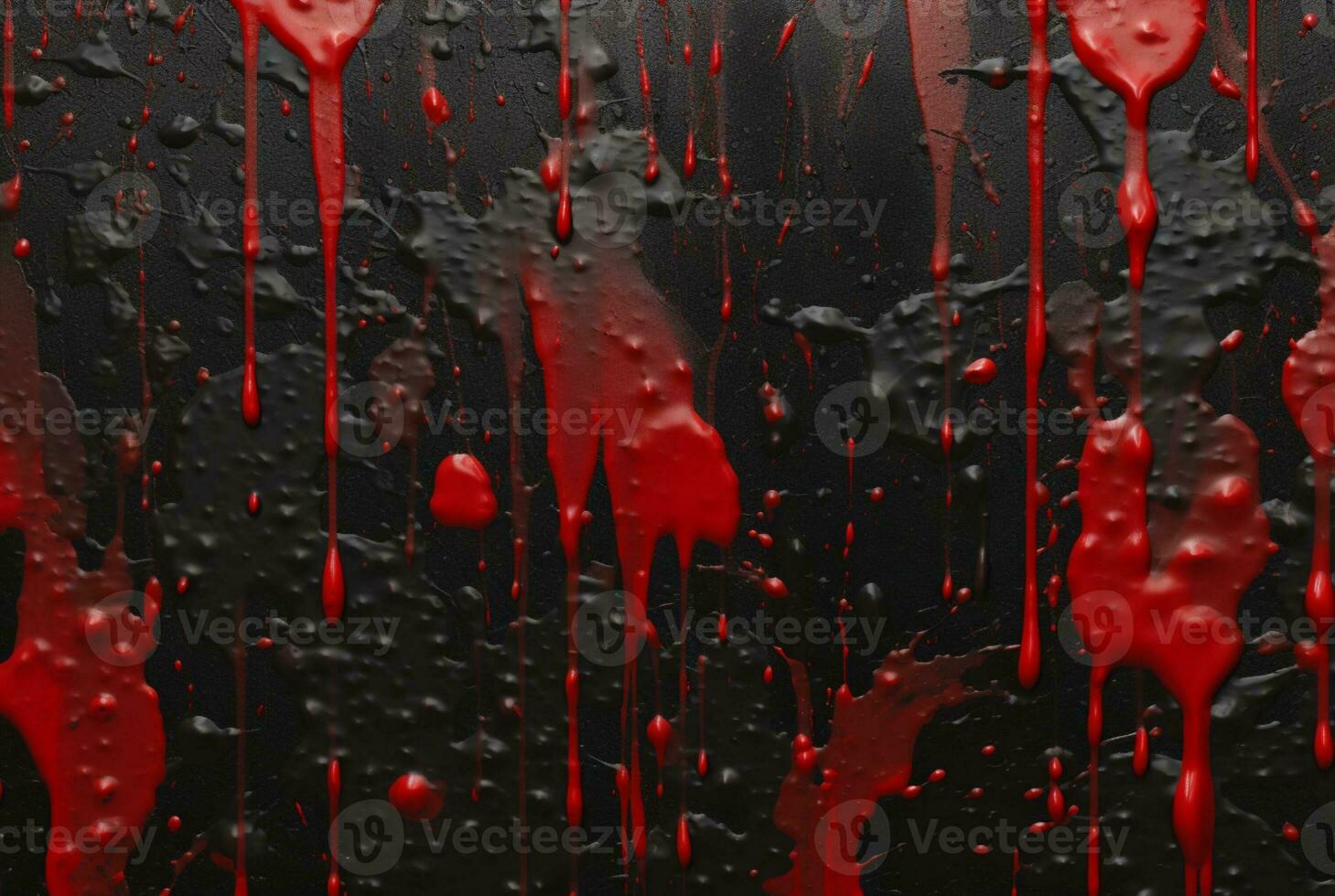 black cement texture background with red watercolor drips or splashes. generative ai photo