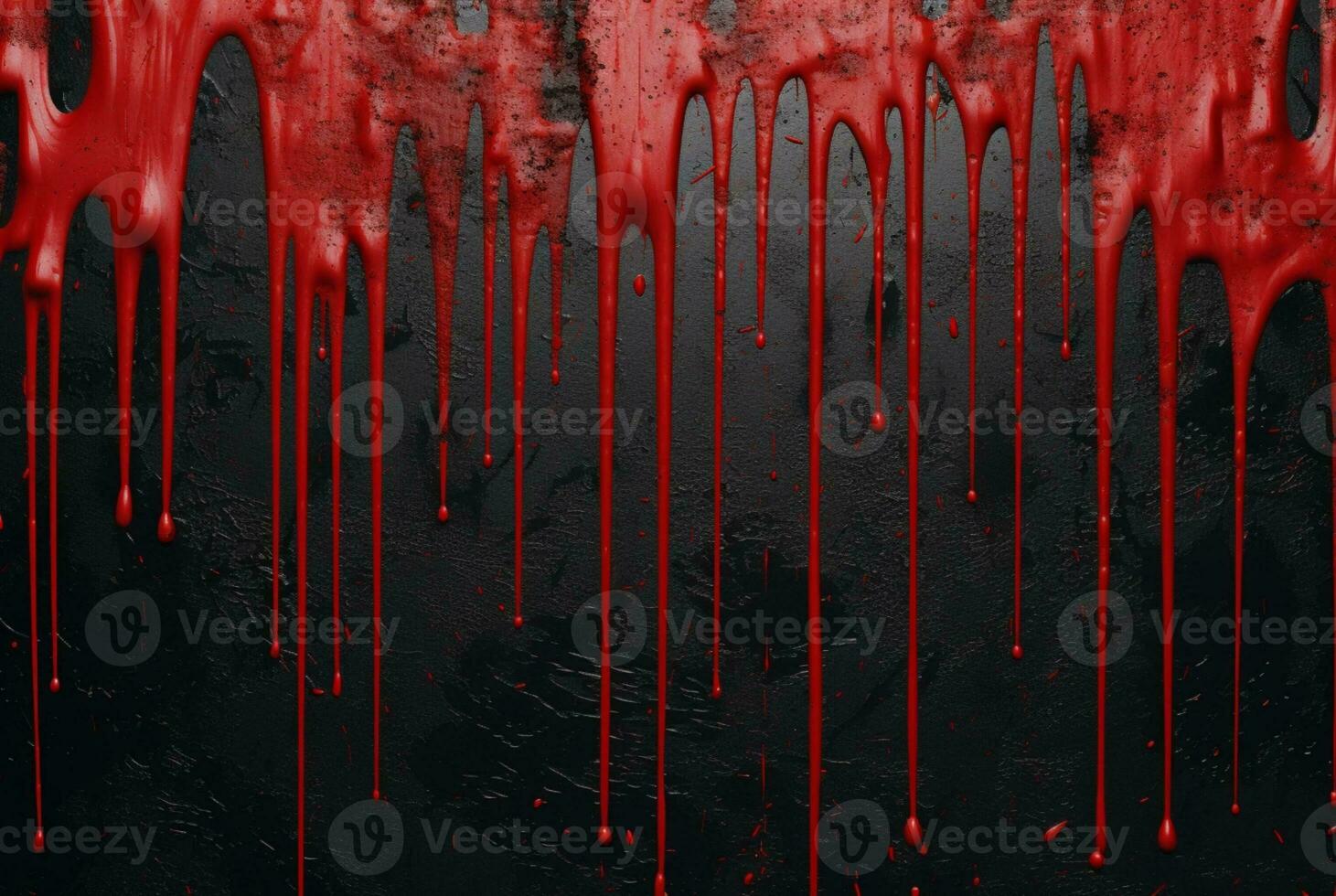 black cement texture background with red watercolor drips or splashes. generative ai photo