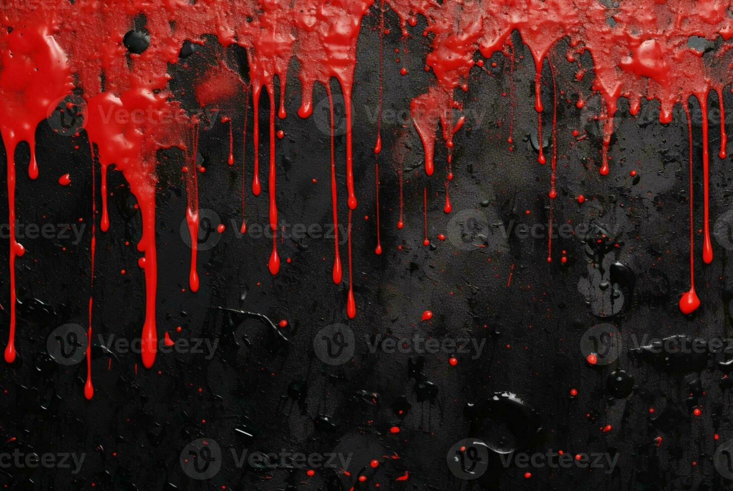 black cement texture background with red watercolor drips or splashes. generative ai photo