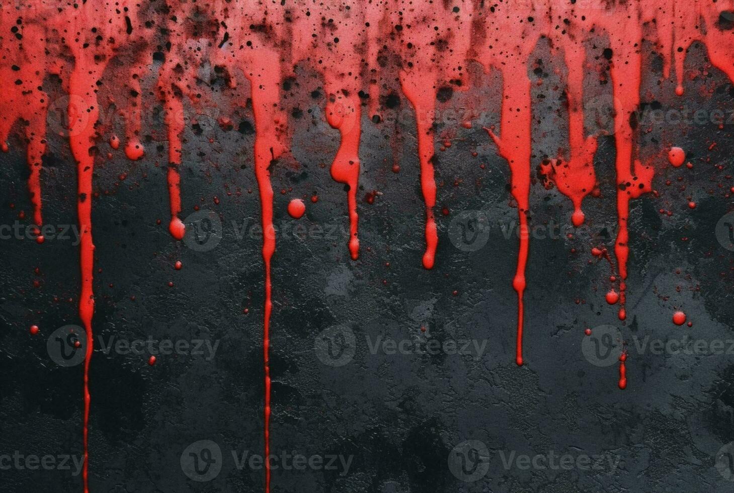 black cement texture background with red watercolor drips or splashes. generative ai photo