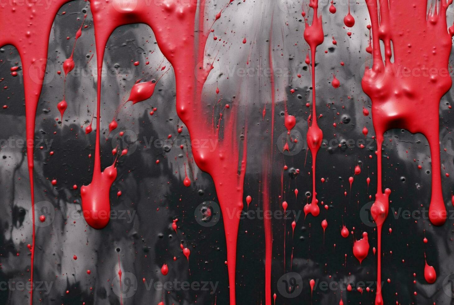 black cement texture background with red watercolor drips or splashes. generative ai photo