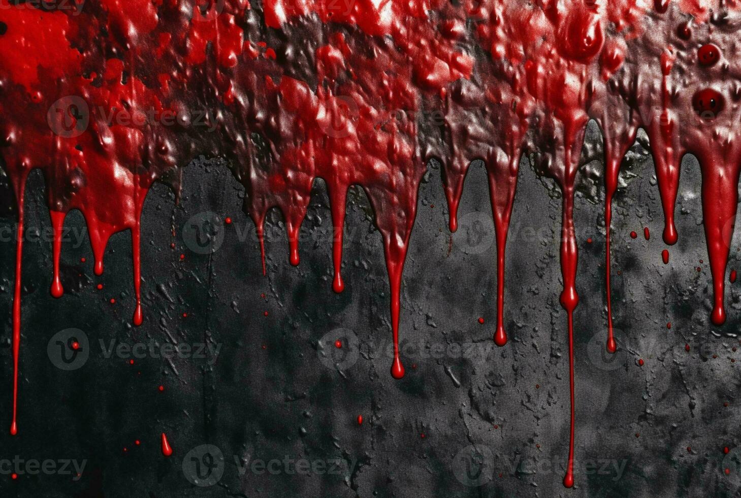 black cement texture background with red watercolor drips or splashes. generative ai photo