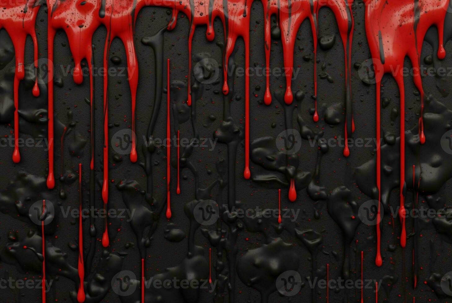 black cement texture background with red watercolor drips or splashes. generative ai photo