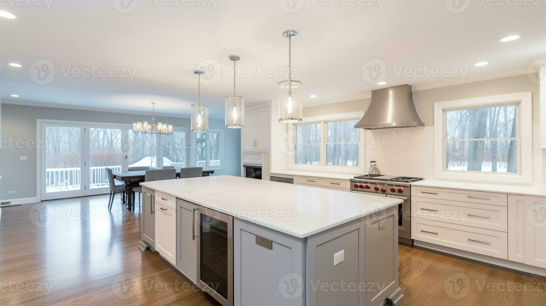 Modern Culinary Haven Kitchen with Open Floor Plan, Generative AI photo