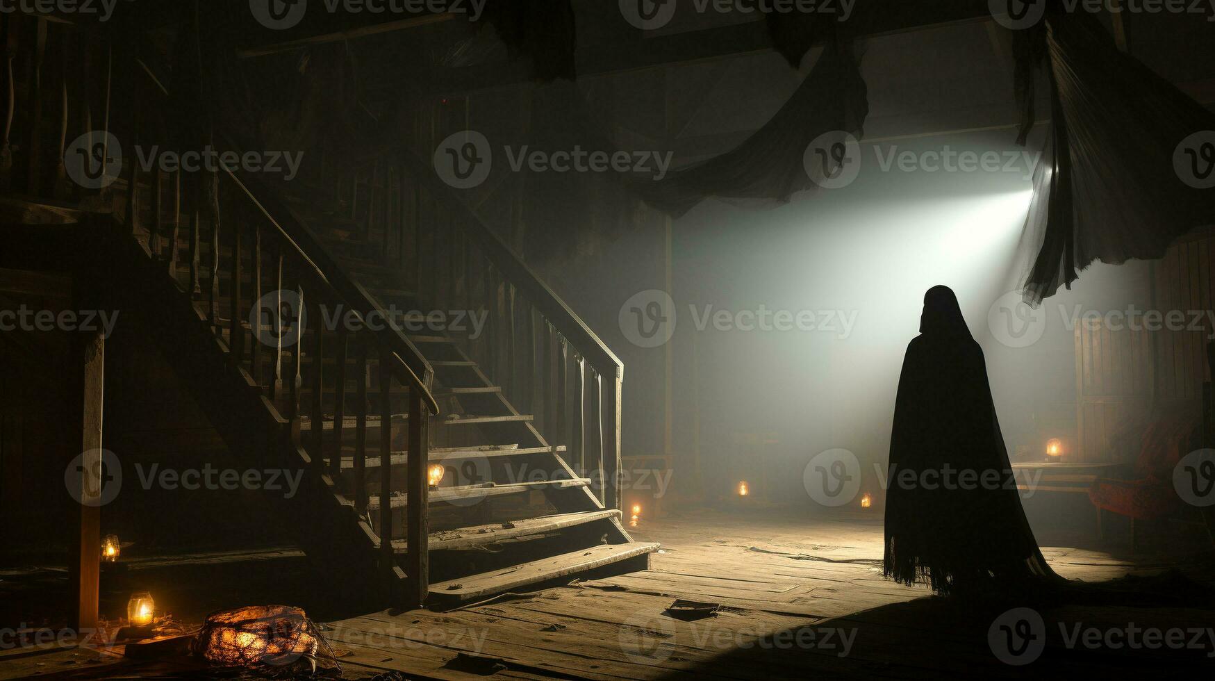 Generative AI, Ethereal Encounter The Haunting Attic photo