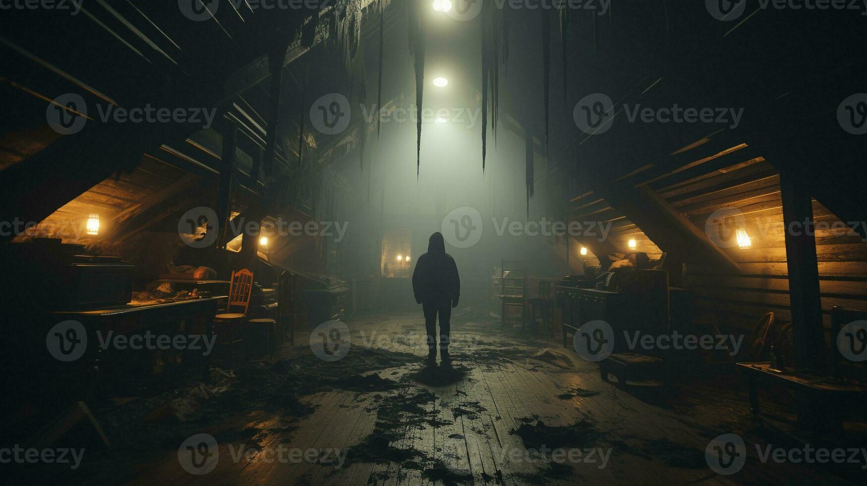 Generative AI, Ethereal Encounter The Haunting Attic photo