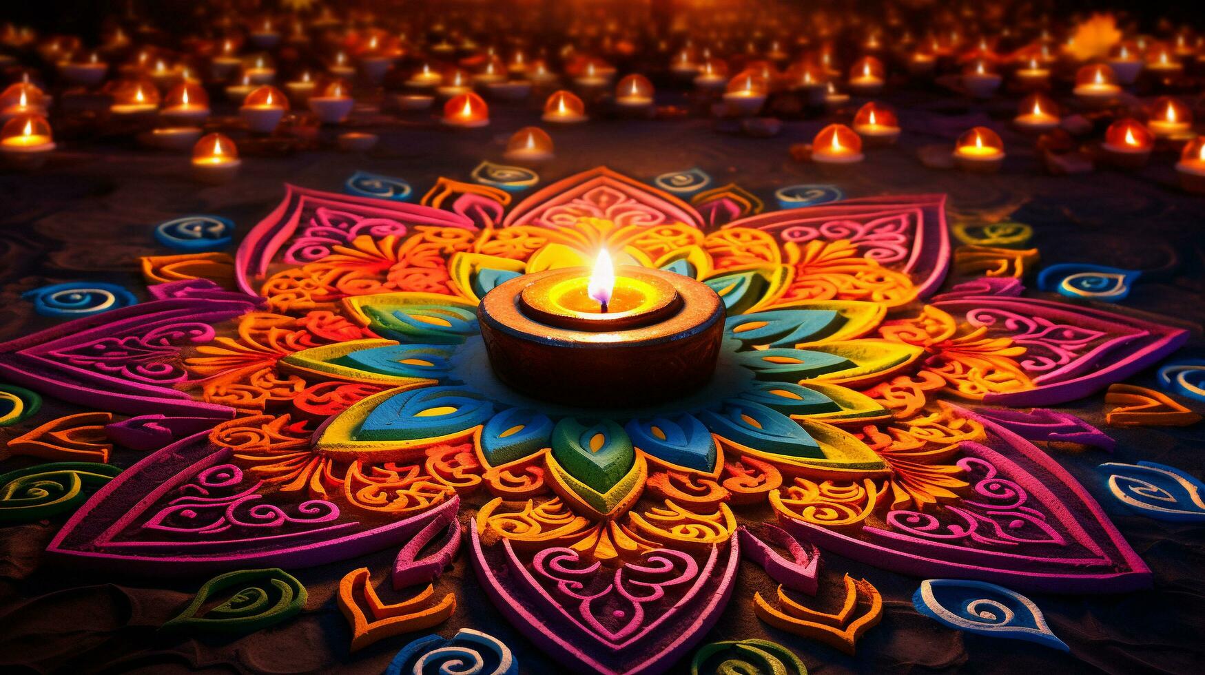 A Captivating Display of Diwali Radiance, AI Generative photo