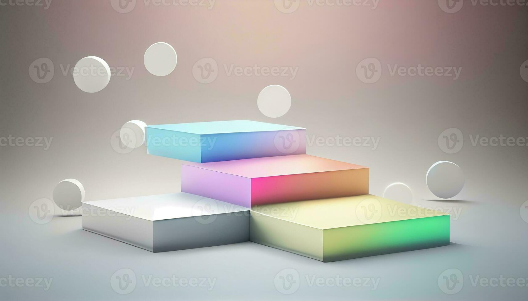 Generative AI, Product Display Stand on Soft Pastel Bokeh Background for Presenting and Showcasing Any Product with Style and Elegance photo