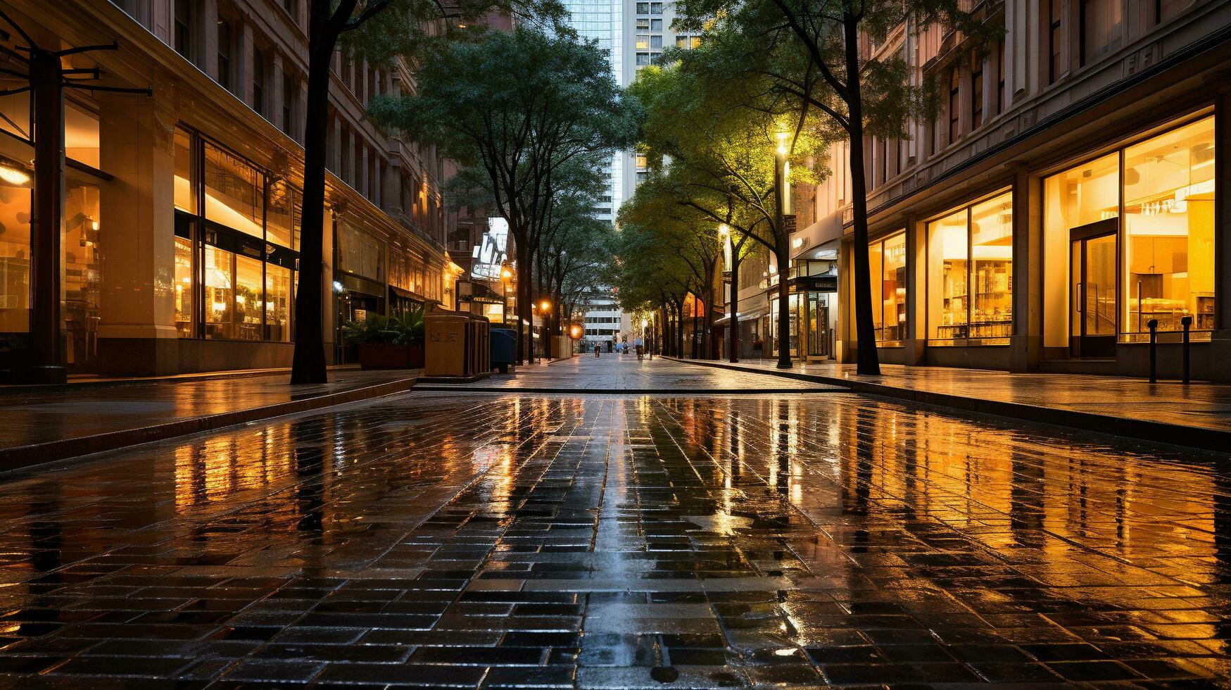 Generative AI, Reflective Symmetry Merging Nature and Cityscapes photo