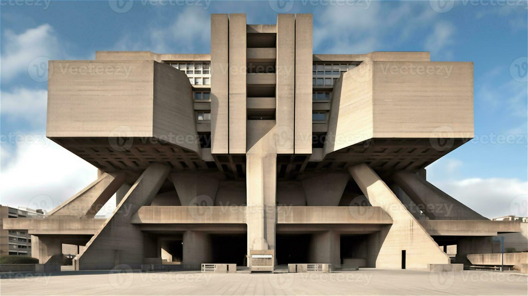 Generative AI, Monumental Brutalism A Towering Presence photo