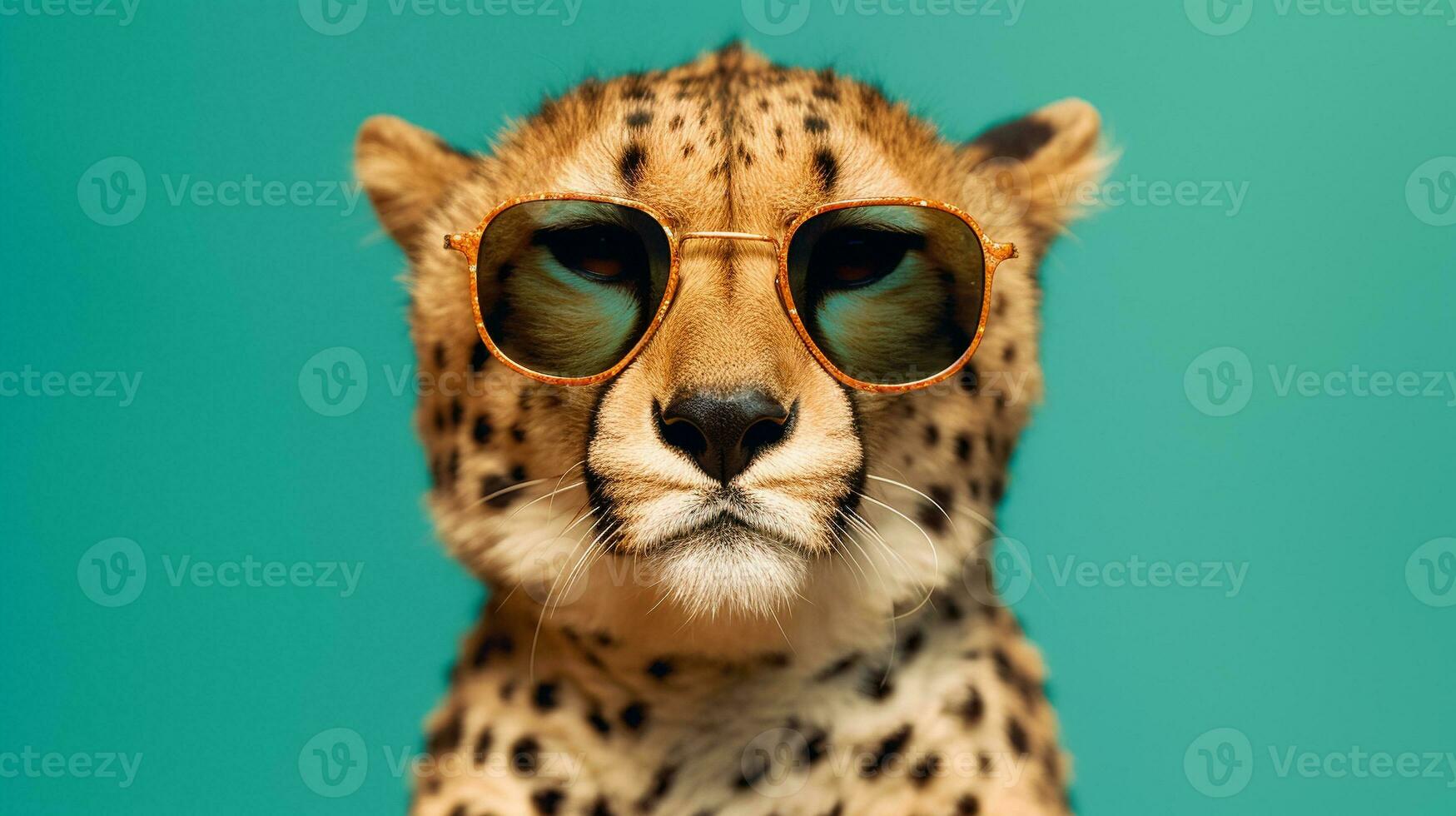 Generative AI, Sleek Cheetah in Sunglasses A Stylish Encounter photo