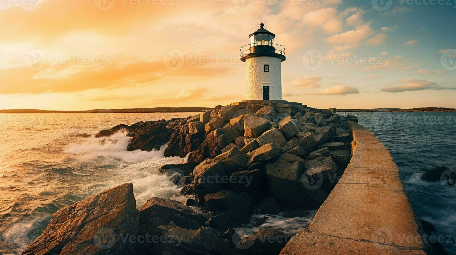 Generative AI, Guiding Beacons Capturing the Timeless Beauty of Coastal Lighthouses photo